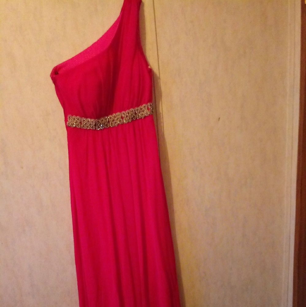 Hot pink prom dress
